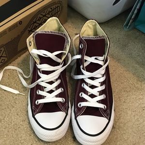 Burgundy Converse High tops